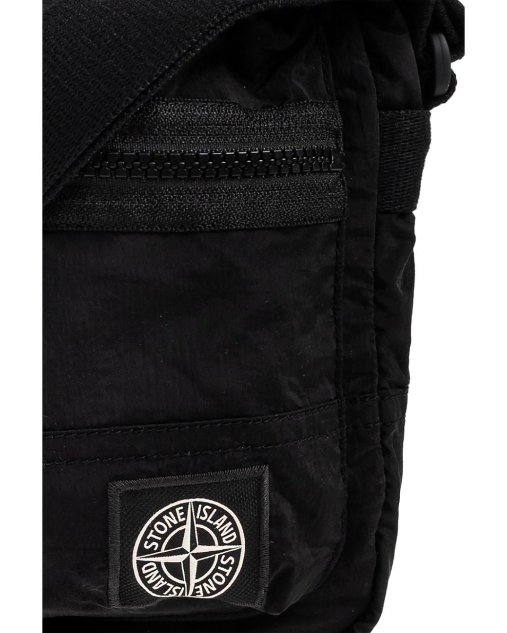 Stone Island Black Bag With Logo Patch for men