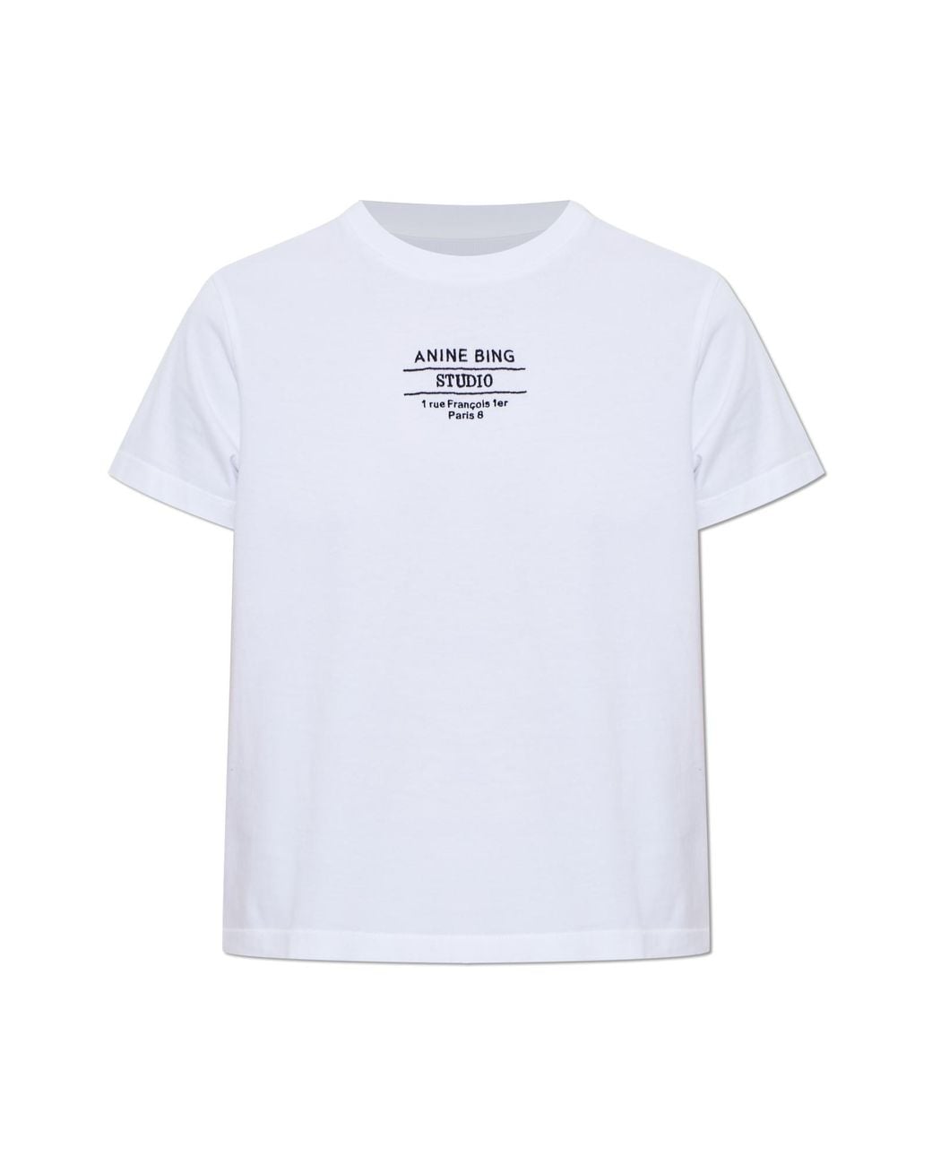Anine Bing White T-Shirt 'Shelley'