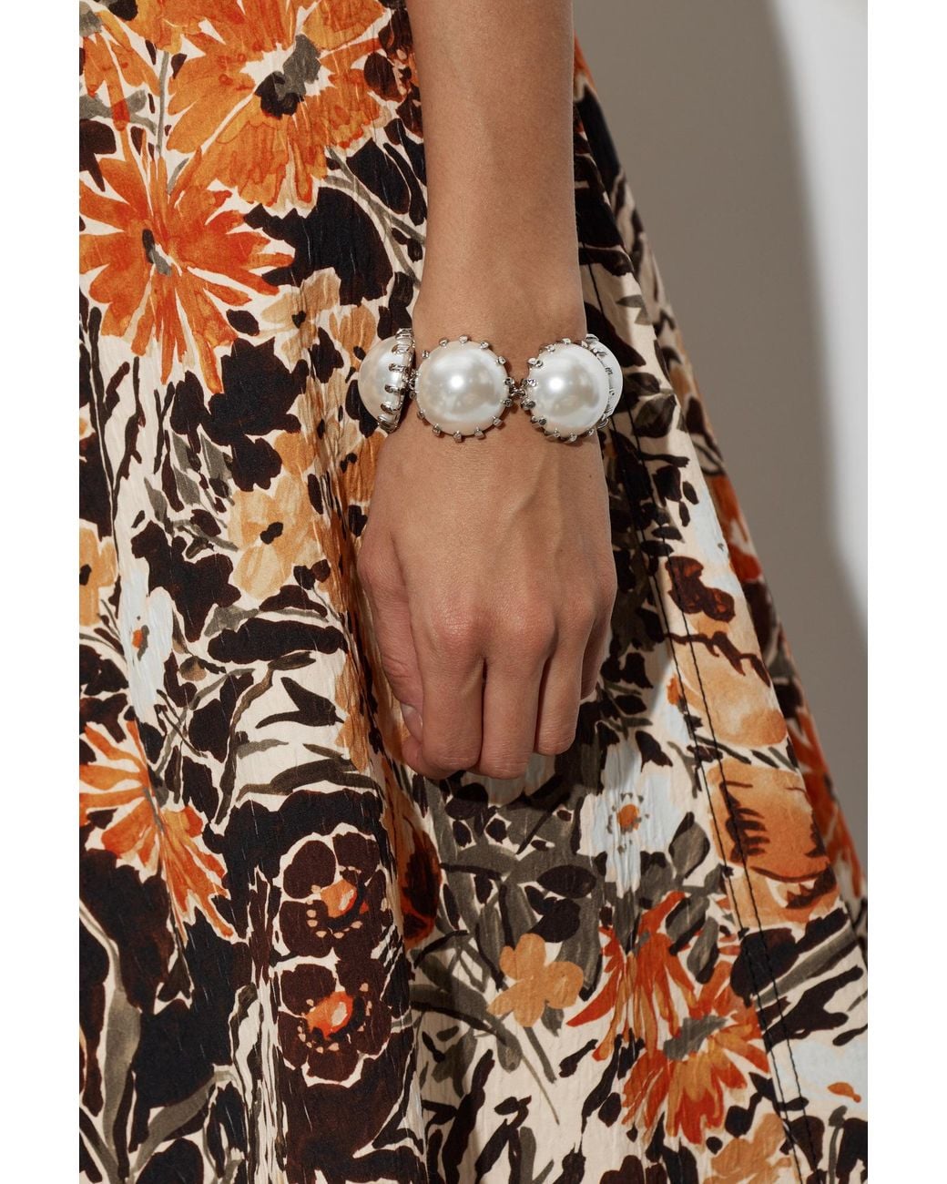 Marni Metallic Bracelet With Glass Pearls