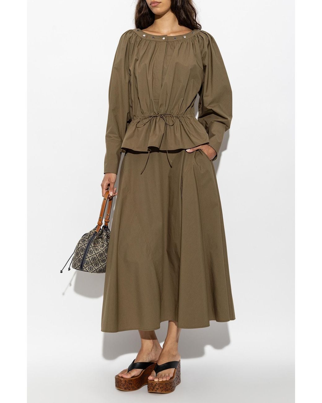 Tory Burch Natural Skirt With Pockets