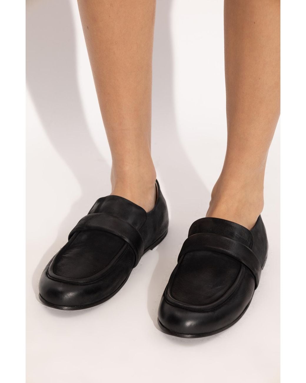 Marsèll Black "Streccoblocco" Leather Moccasins