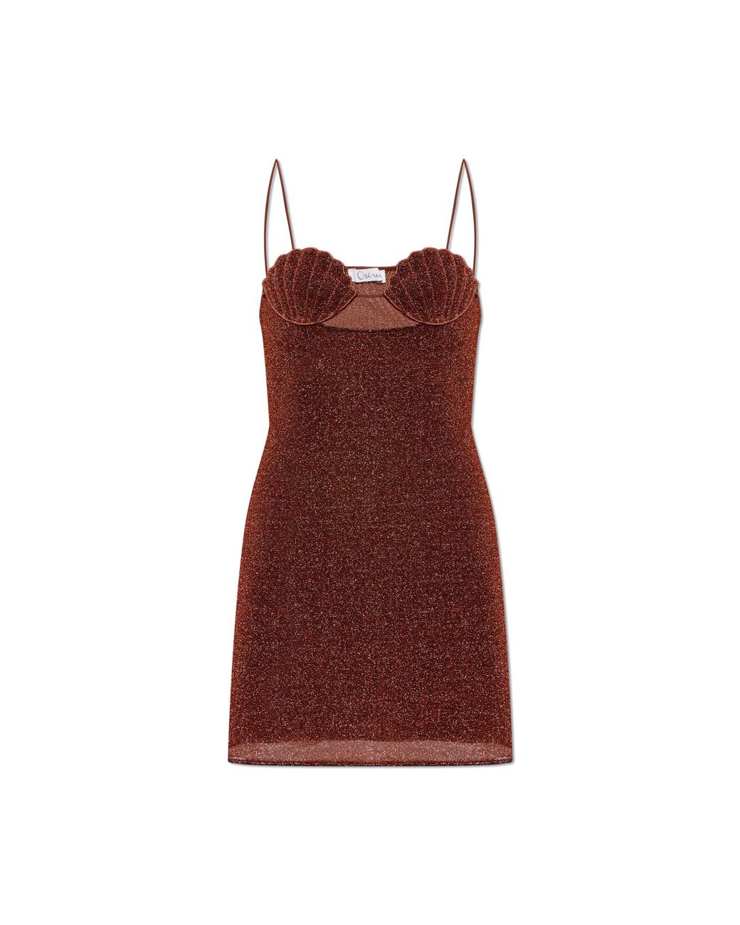 Oseree Red Dress With Lurex Thread