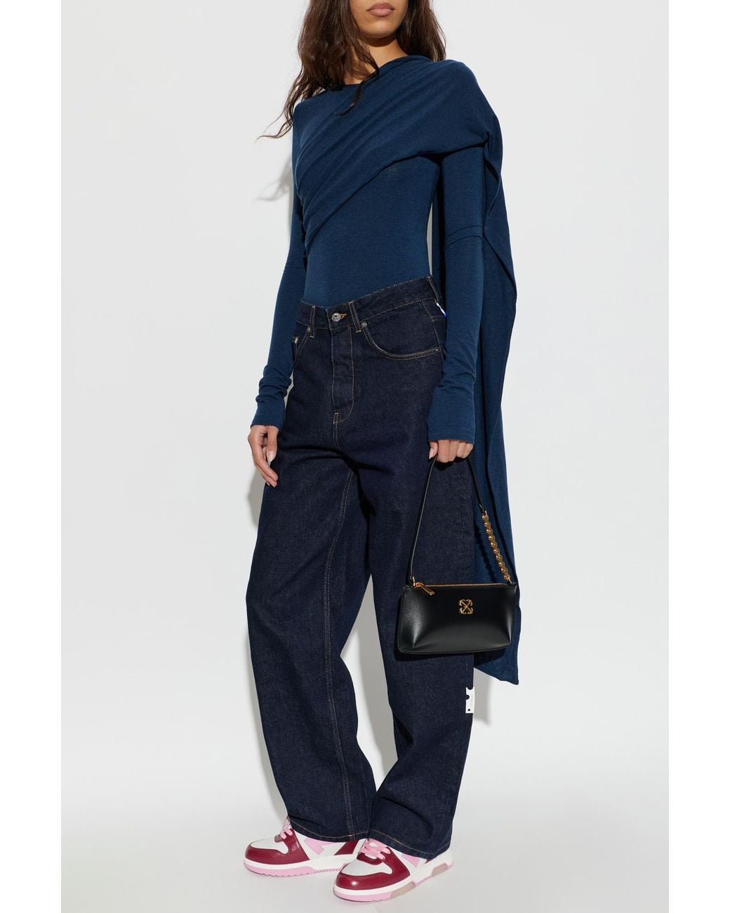 Off-White c/o Virgil Abloh Blue Bodysuit With A Wide Belt