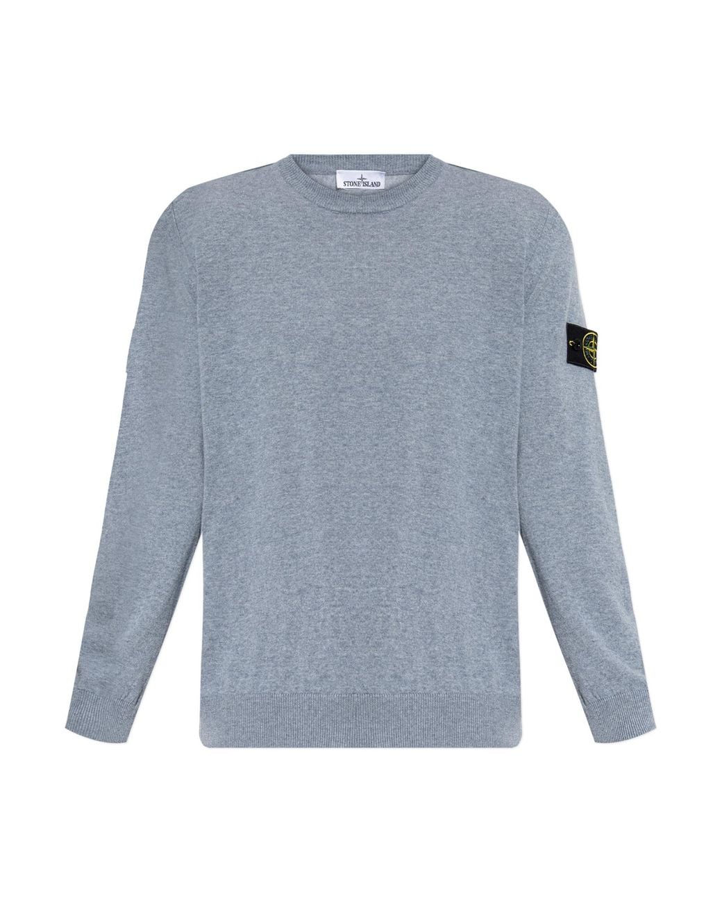 Stone Island Blue Wool Sweater With A Crew Neck for men