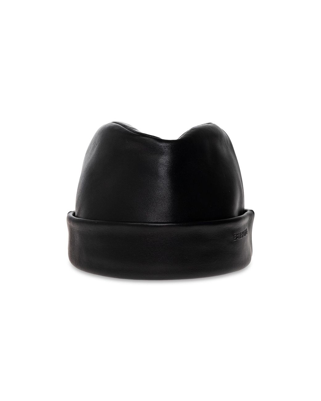 Balenciaga Black Leather Hat for men