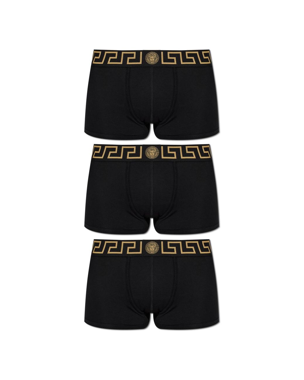 Versace Black Three-Pack Of Cotton Boxer Briefs for men