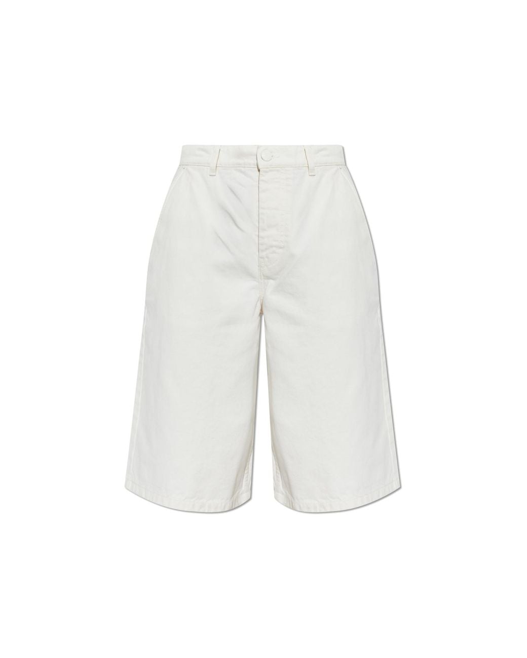 AMI White Denim Shorts for men