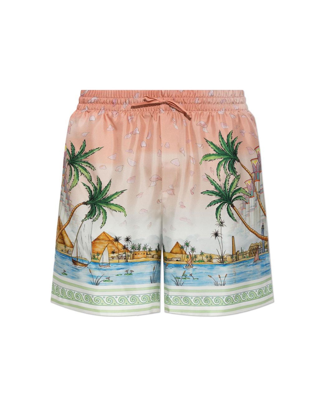 Casablanca Multicolor Silk Shorts With Print for men