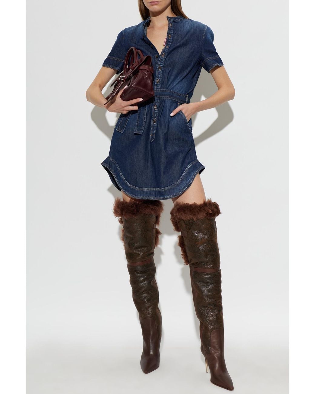 DSquared² Blue Denim Dress With Belt