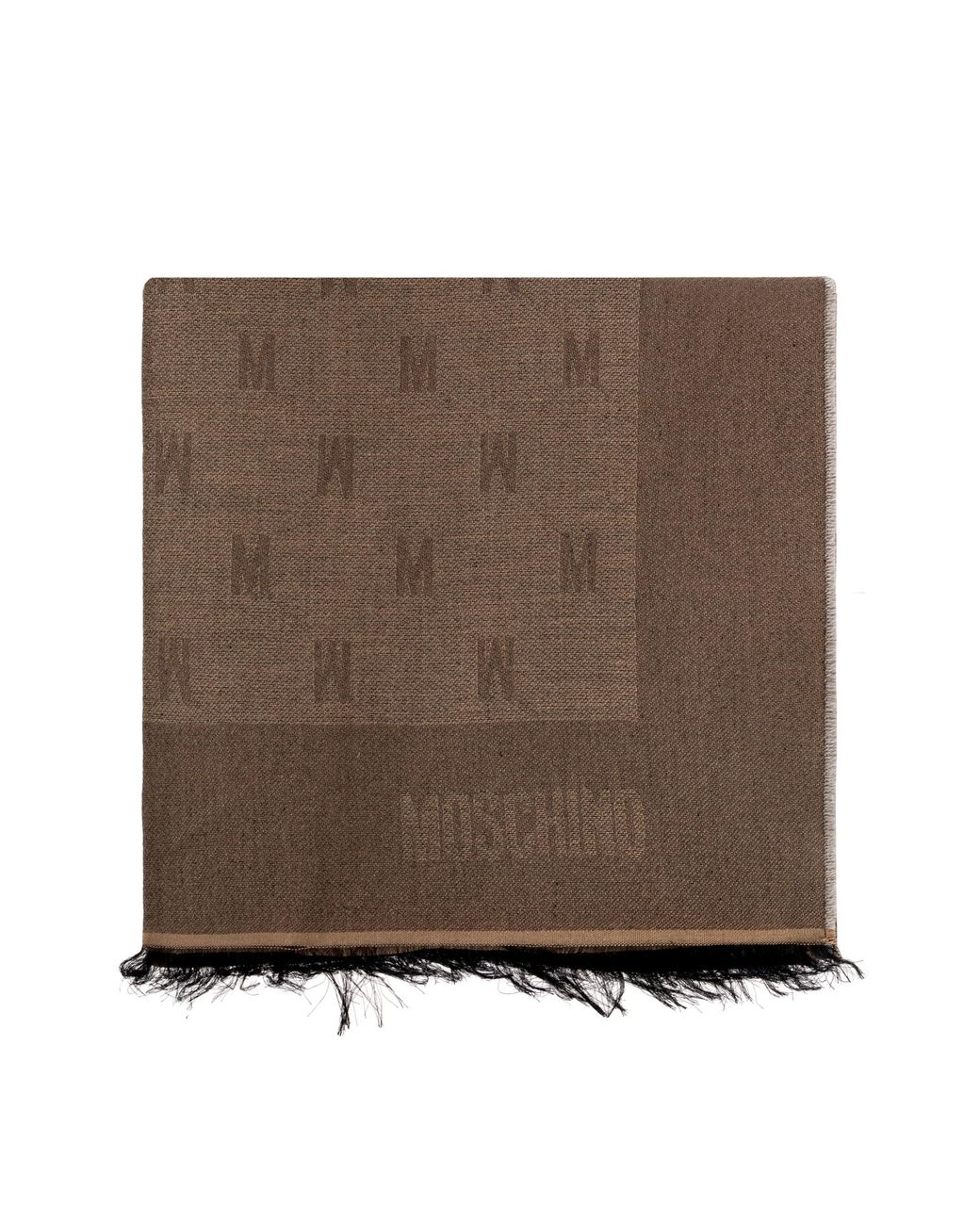 Moschino Brown Scarf With Monogram