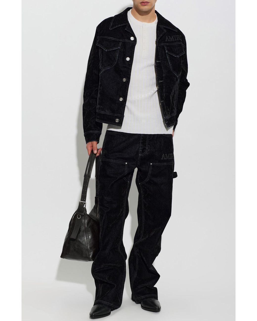 Amiri White Sweater With Embroidered Logo for men