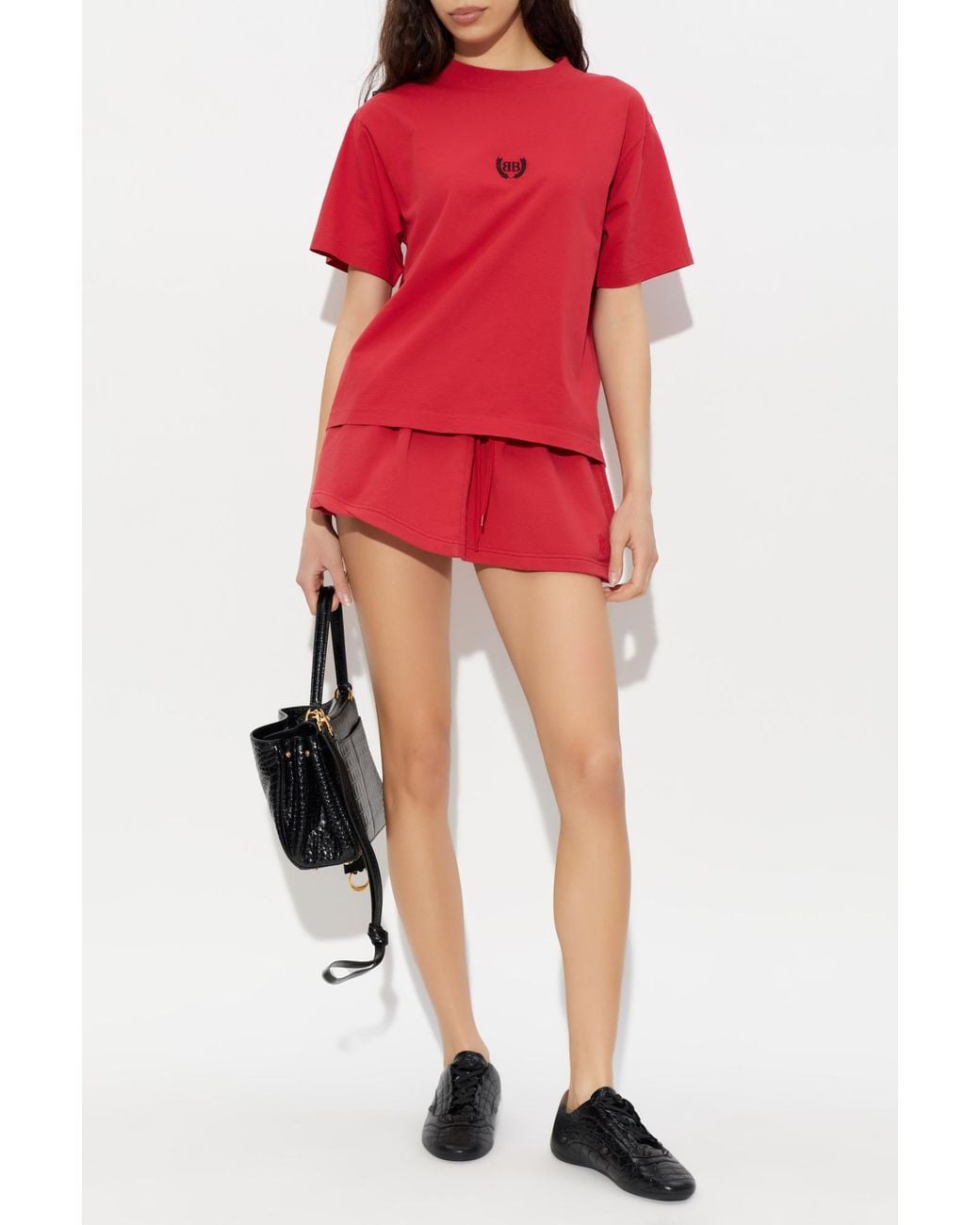 Balenciaga Red Short Skirt With Pockets
