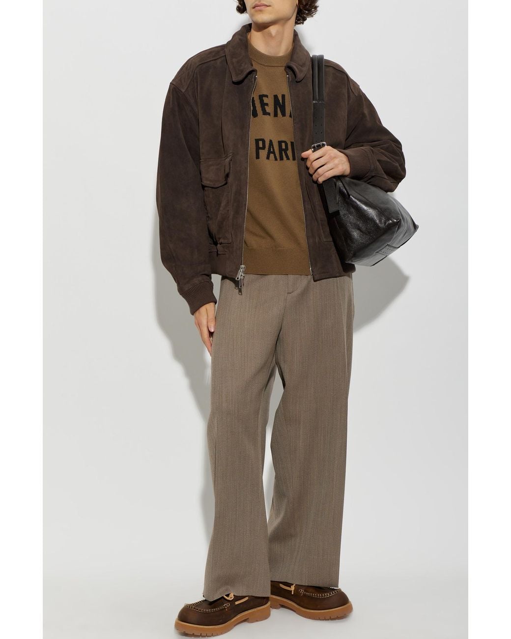 Agolde Brown Suede Jacket 'Emil' for men