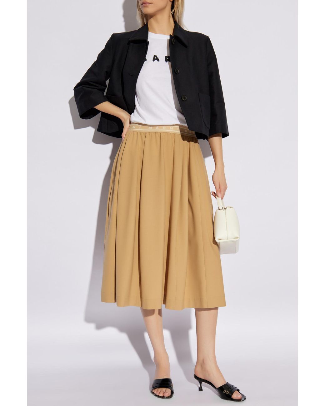 Marni White T-Shirt With Printed Logo
