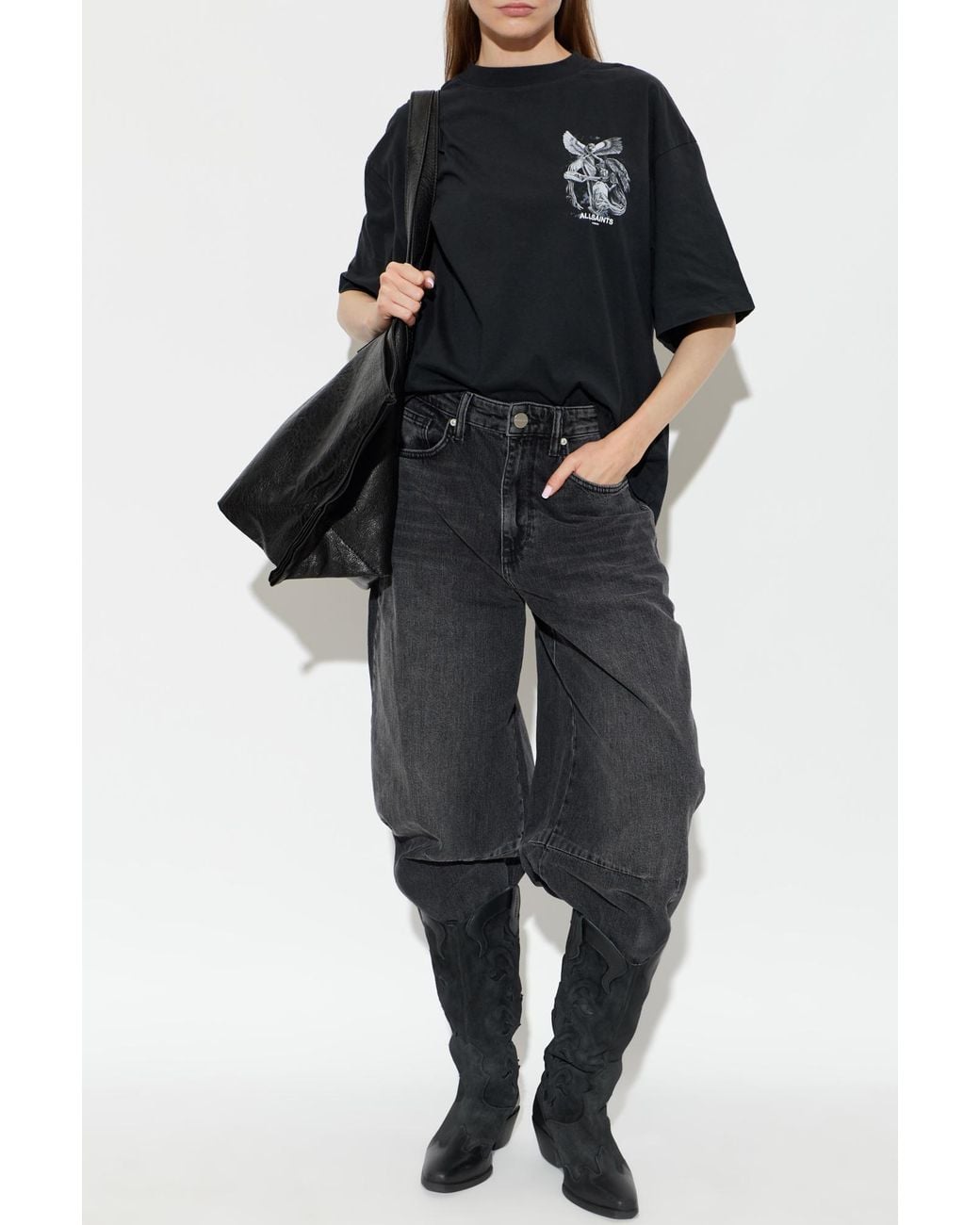AllSaints Black T-Shirt 'Seraph'