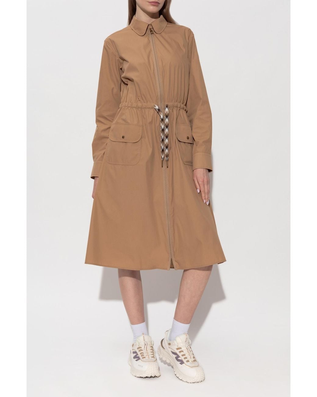 Moncler Natural Dress With Drawstring Waist