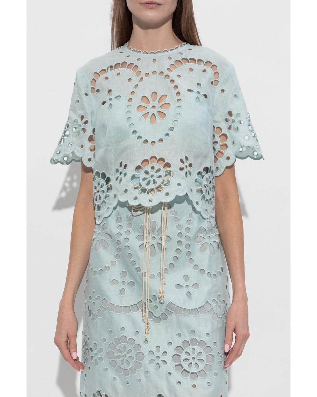 Zimmermann Blue Lace Top