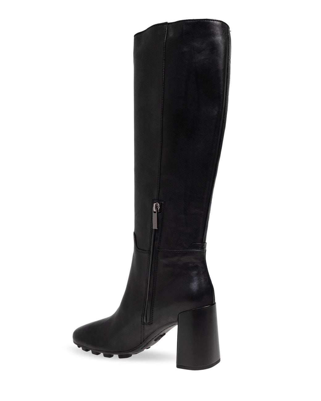 Hogan Black Leather Heeled Boots