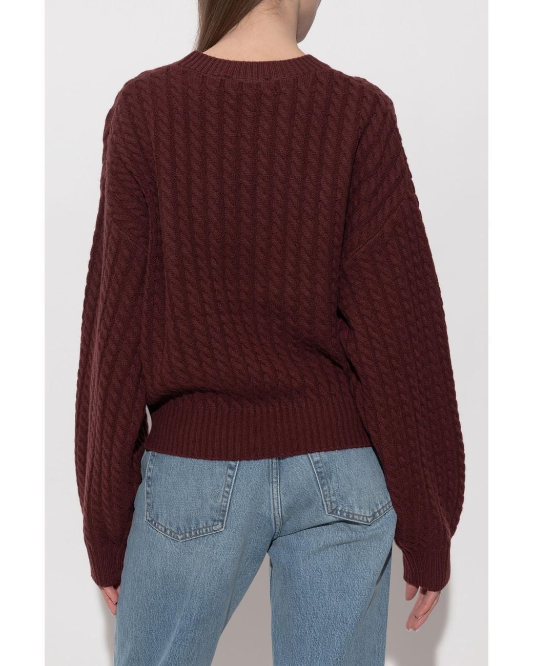 ROTATE BIRGER CHRISTENSEN Red Wool Sweater With Logo Patch