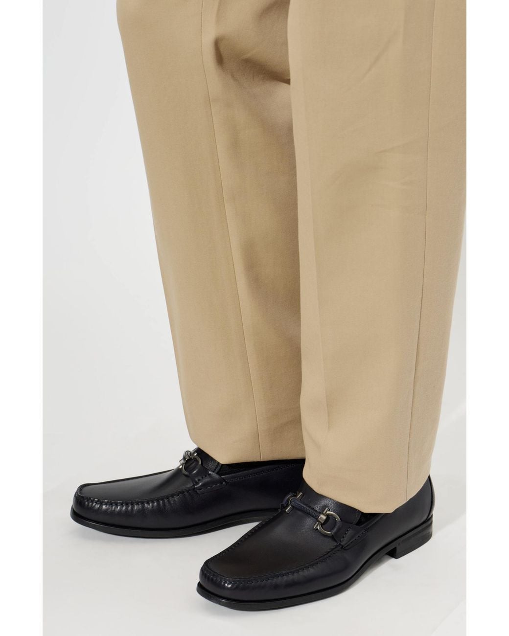 Ferragamo Black 'Supreme' Leather Loafers for men