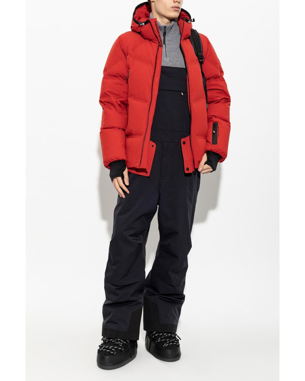 Moncler Red Sweater With Logo Patch for men