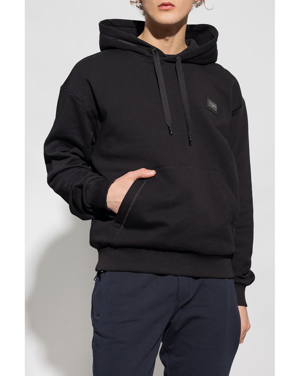 Dolce & Gabbana Blue Hooded Sweatshirt for men