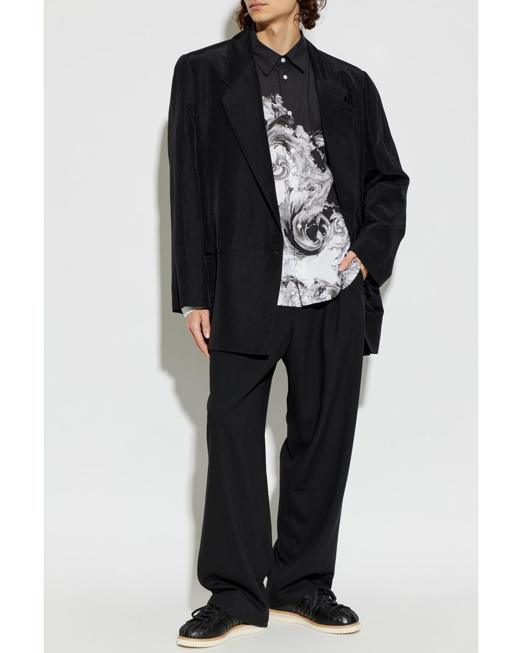 Versace Jeans Couture Black Shirt With 'Barocco' Print for men