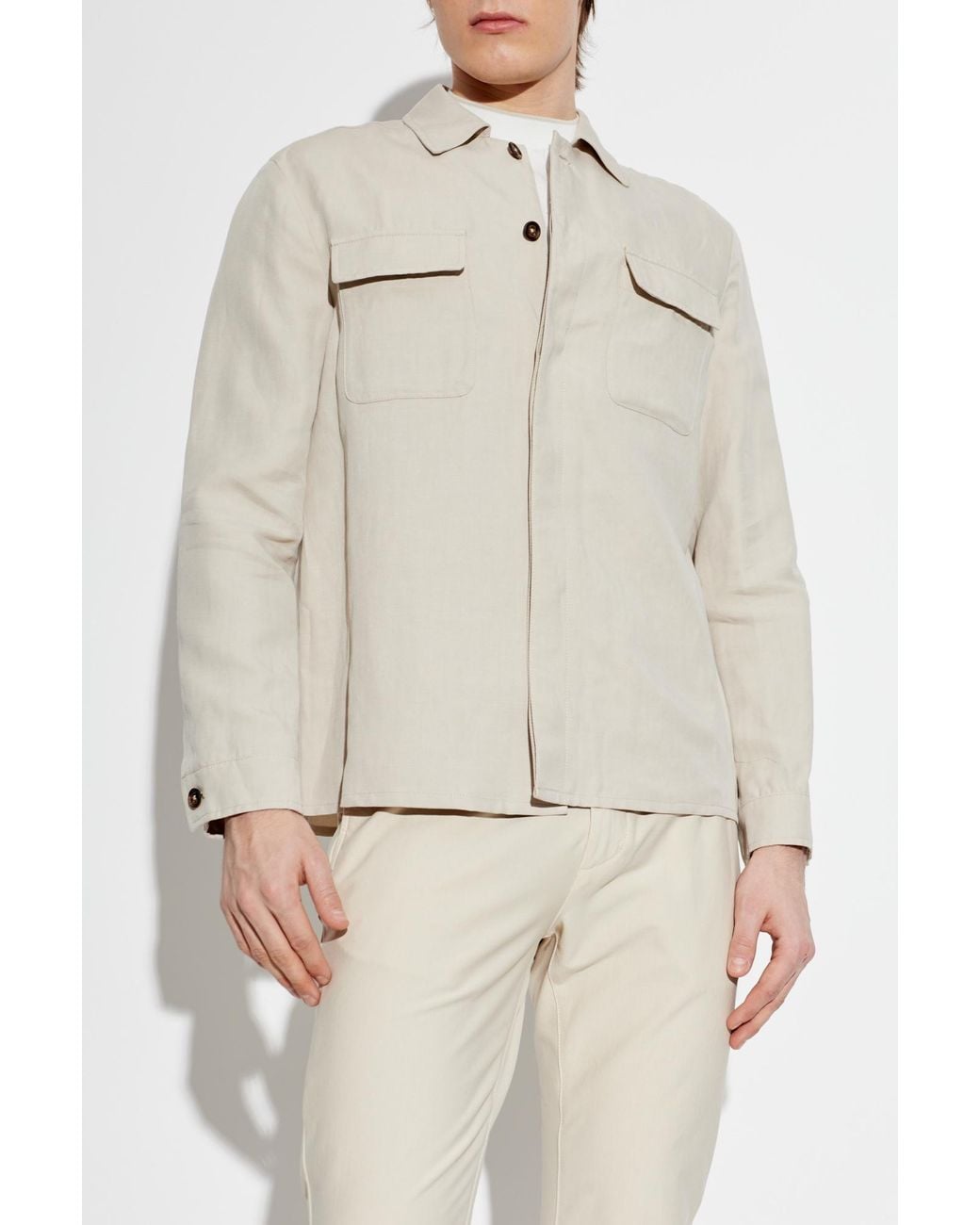 Eleventy White Jacket With Pockets for men