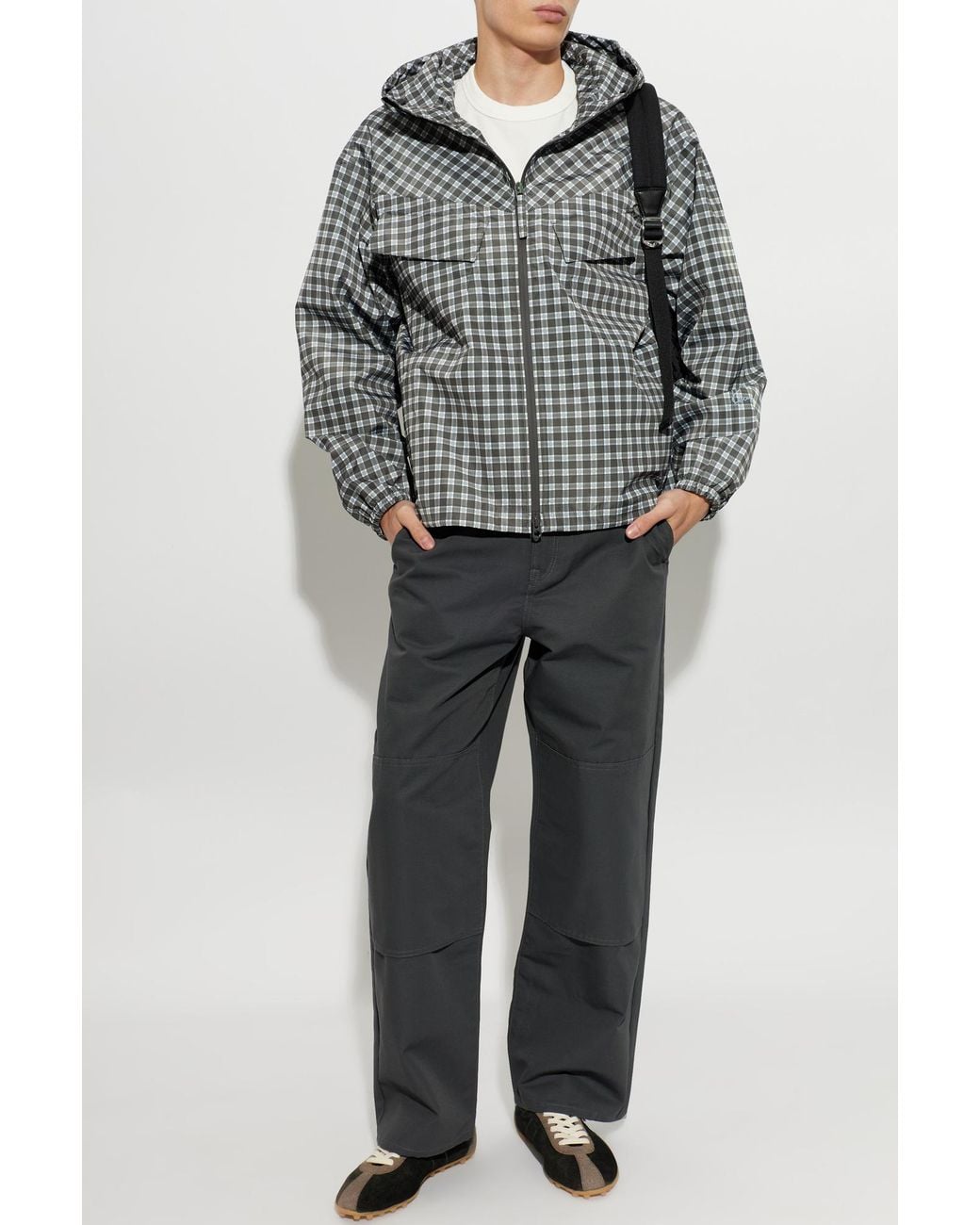 KENZO Gray Hooded Jacket for men