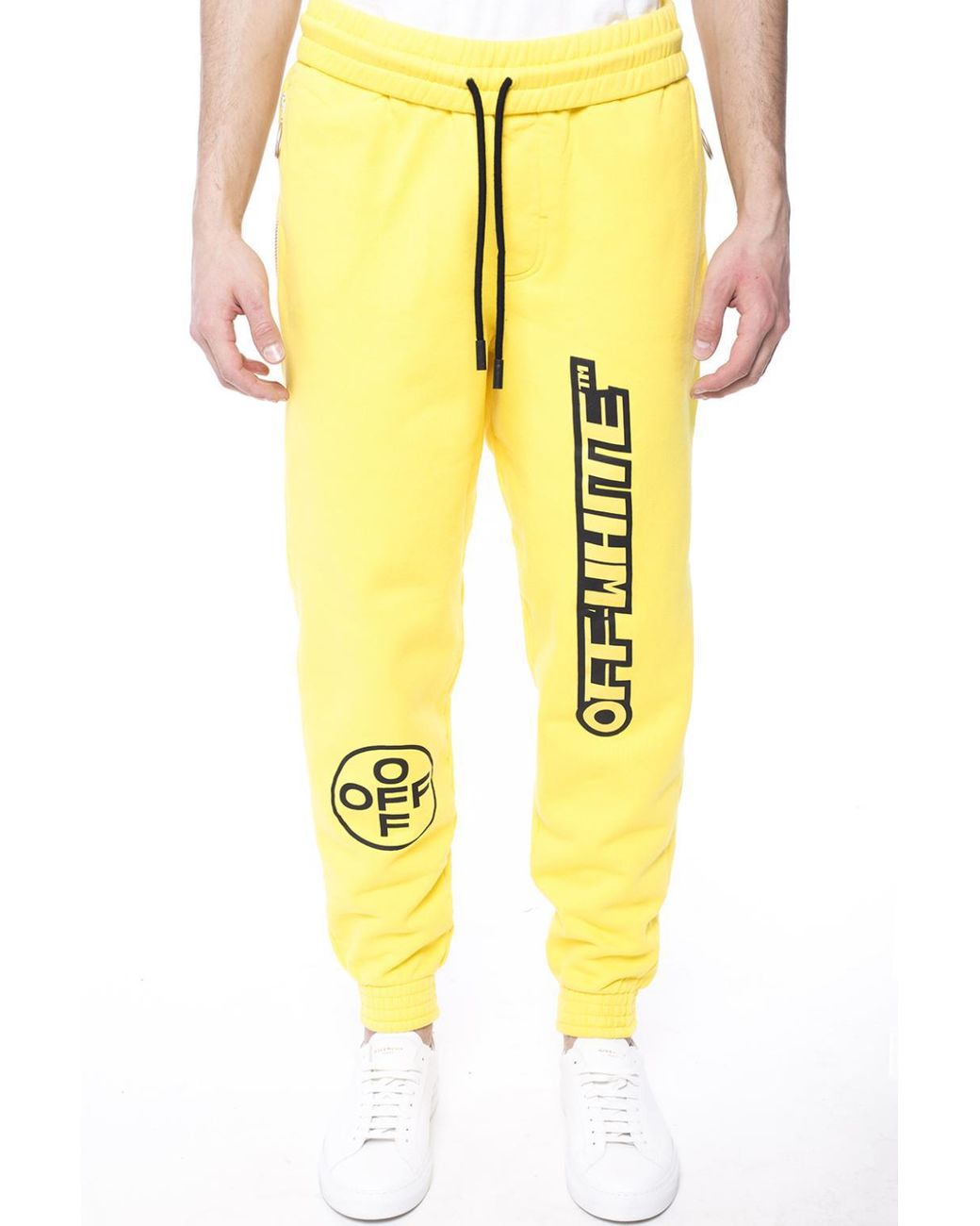 Villain hvor som helst snorkel Off-White c/o Virgil Abloh Printed Sweatpants in Yellow for Men | Lyst