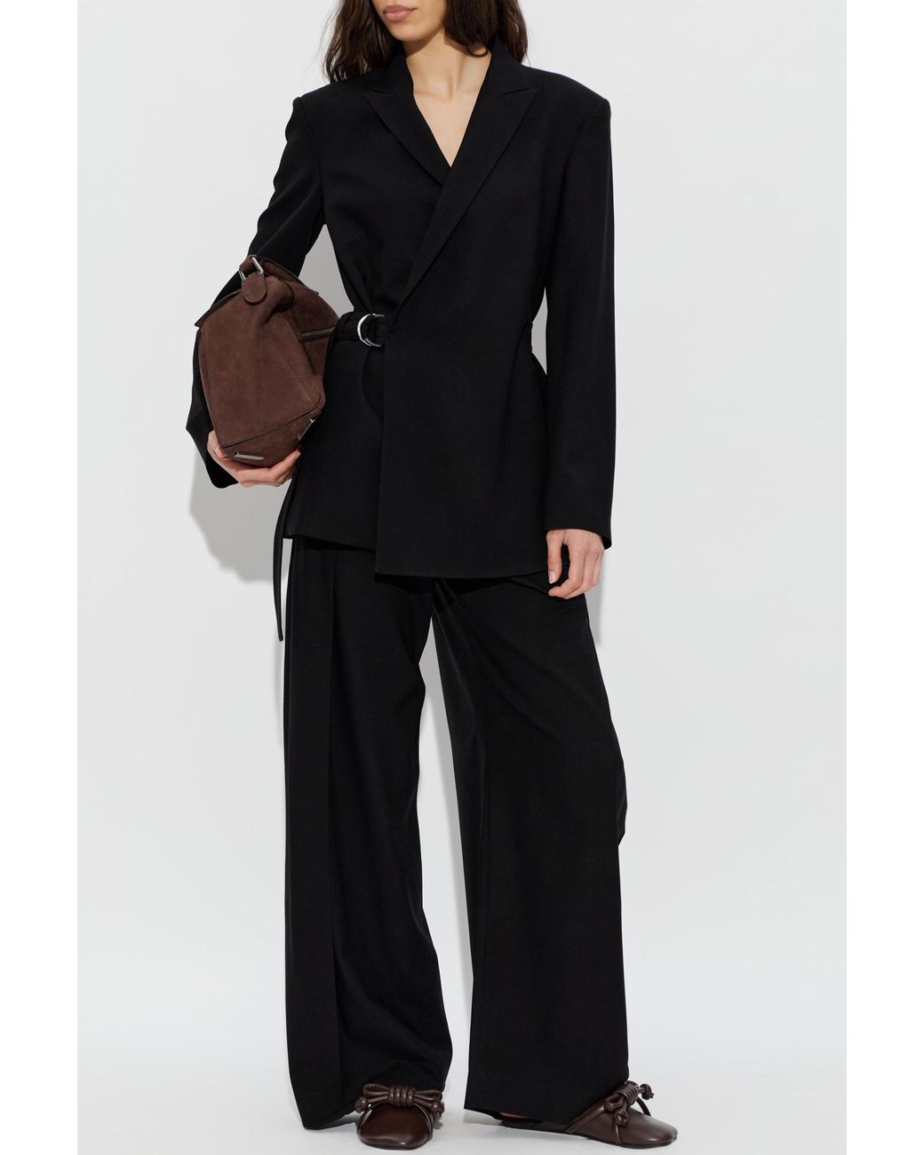Loewe Black Wool Blazer With Belt