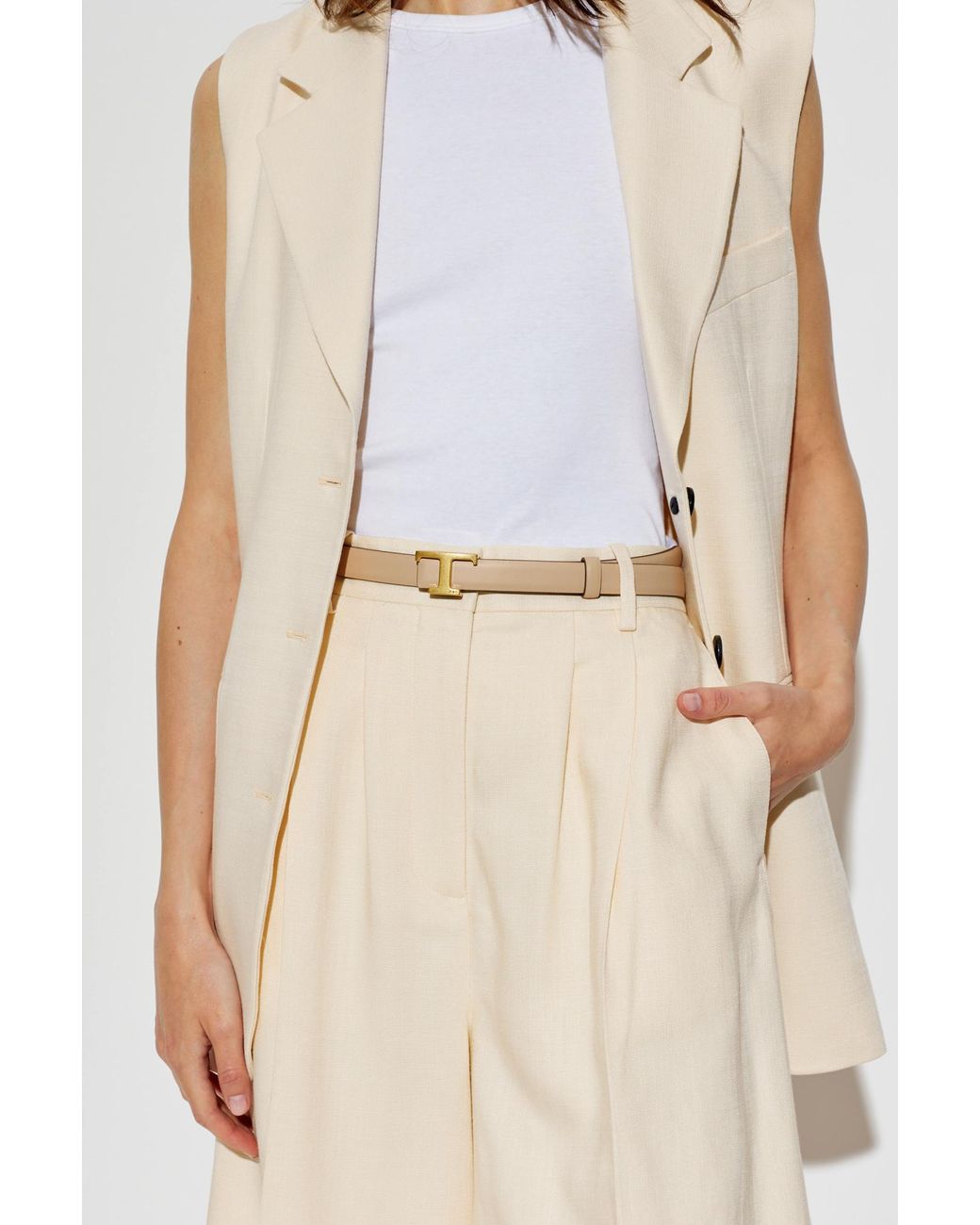 Tod's White Double-Sided Belt