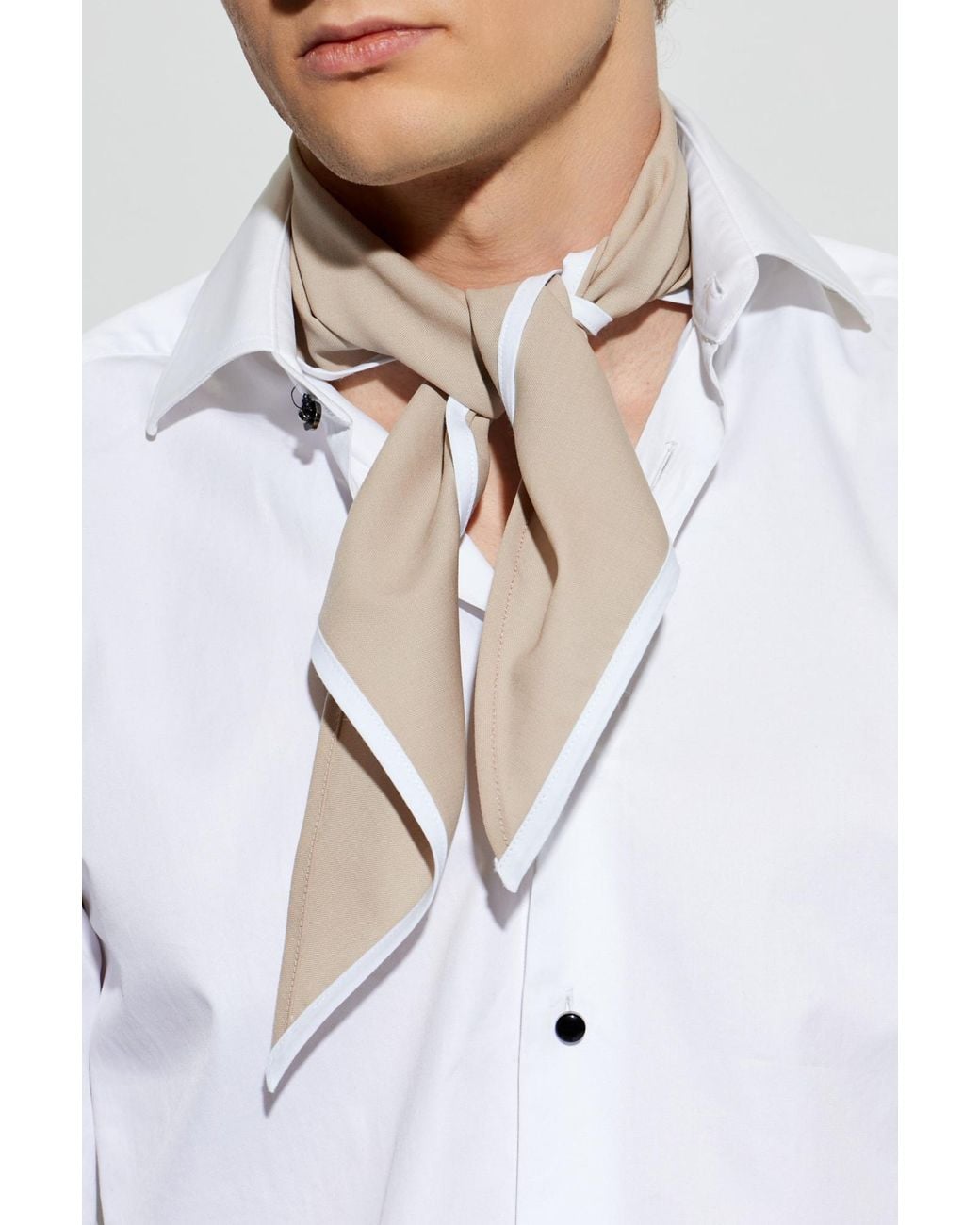 Emporio Armani White Triangle Scarf for men