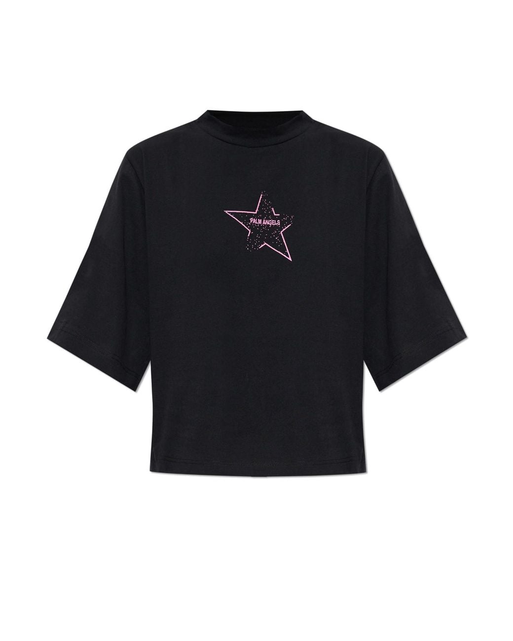 Palm Angels Black Cotton Printed T-Shirt