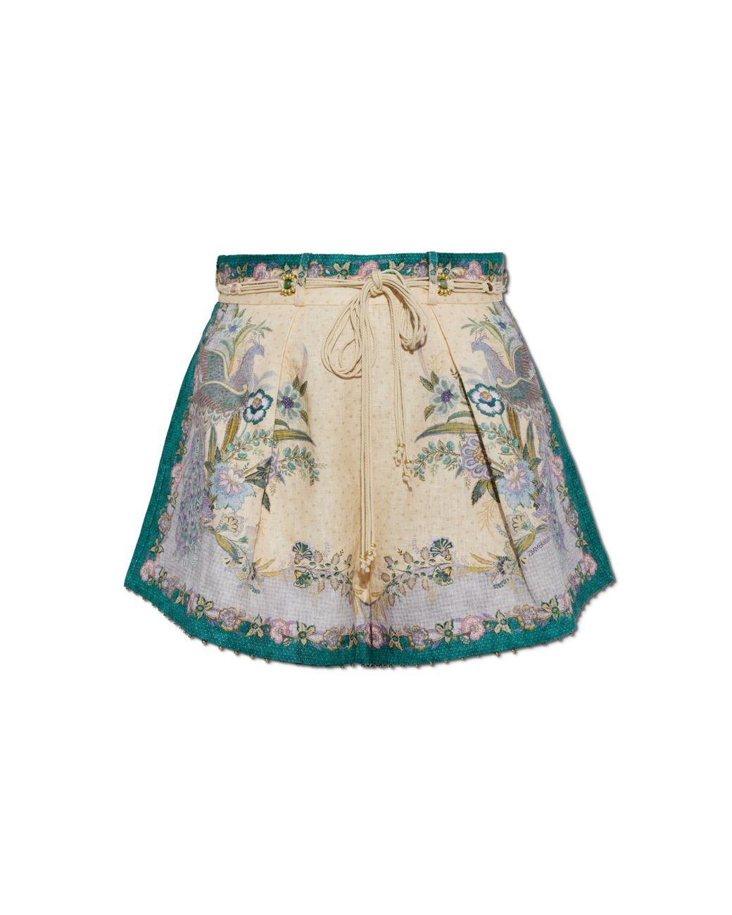 Zimmermann Natural High-Waisted Shorts