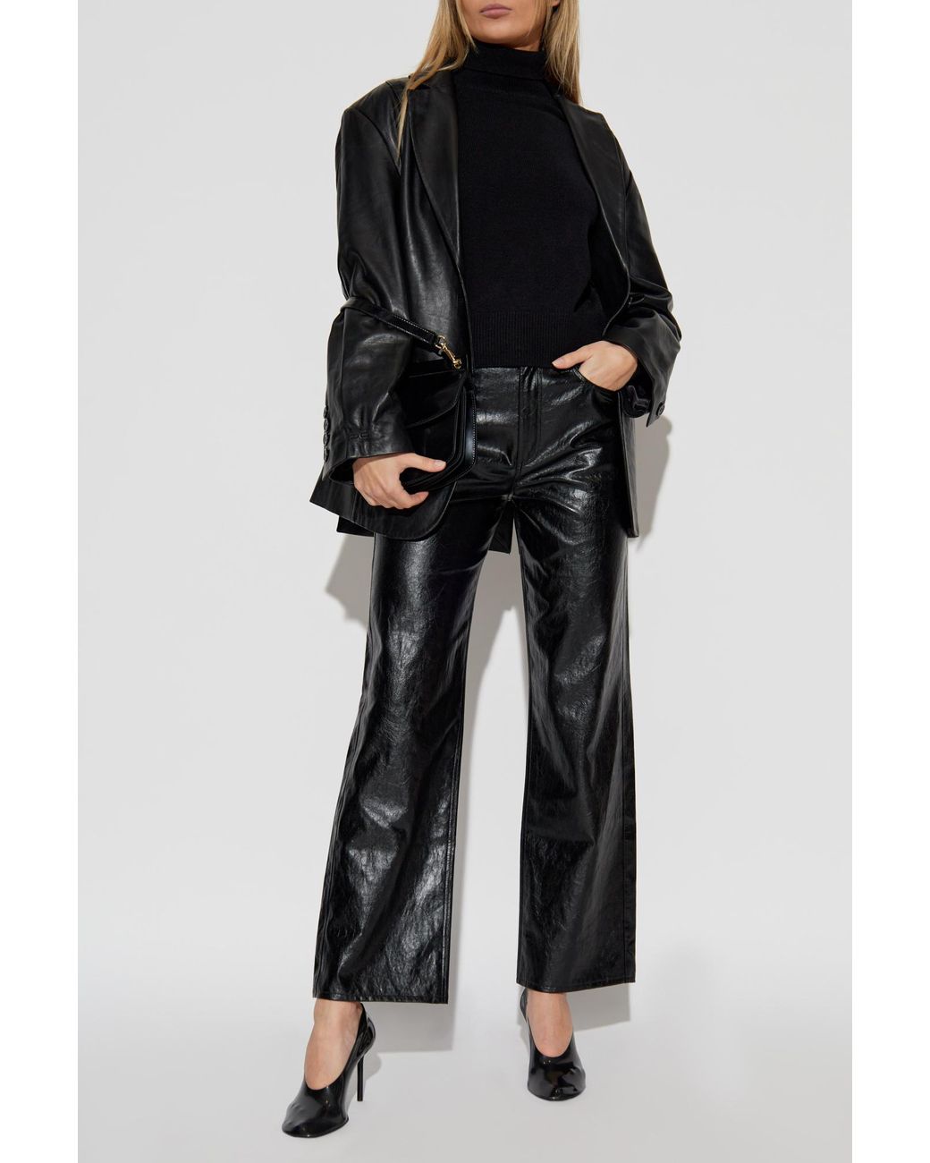 Victoria Beckham Blue Wool Turtleneck