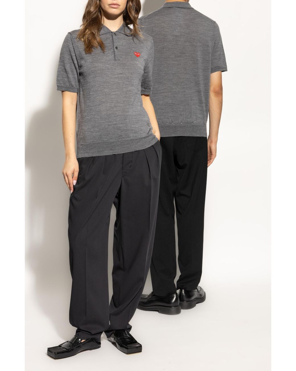 COMME DES GARÇONS PLAY Gray Wool Polo