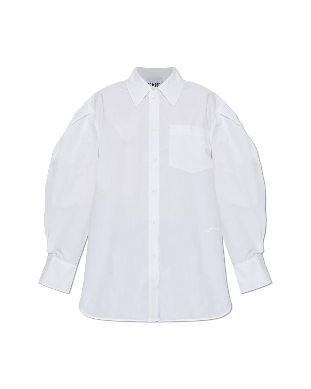 Ganni White Shirt With Pocket