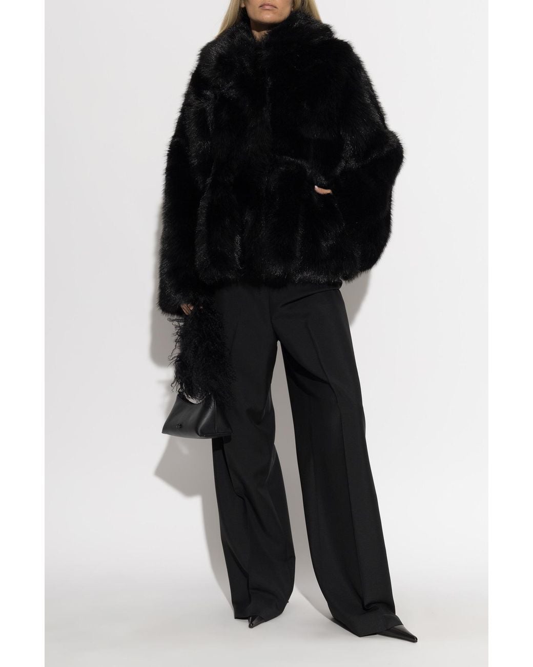 ROTATE BIRGER CHRISTENSEN Black Faux Fur