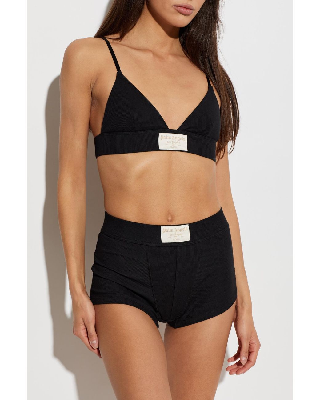 Palm Angels Black Cotton Bra