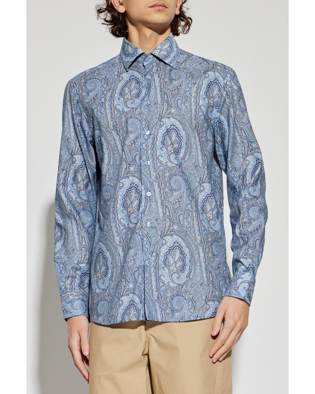 Etro Blue Patterned Shirt for men