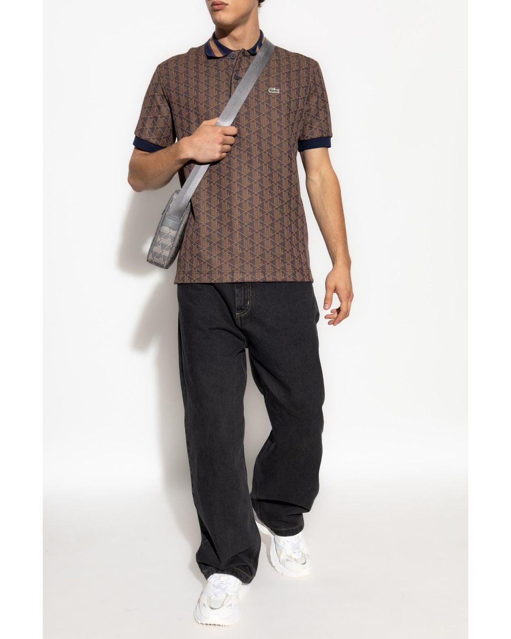 Lacoste Monogram Polo in Brown for Men | Lyst Canada