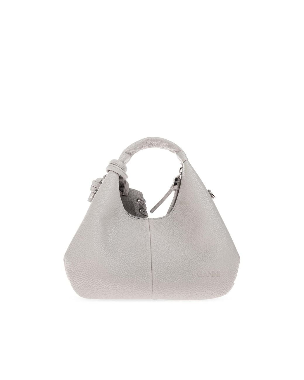 Ganni Gray Light Eco Leather Tote Bag