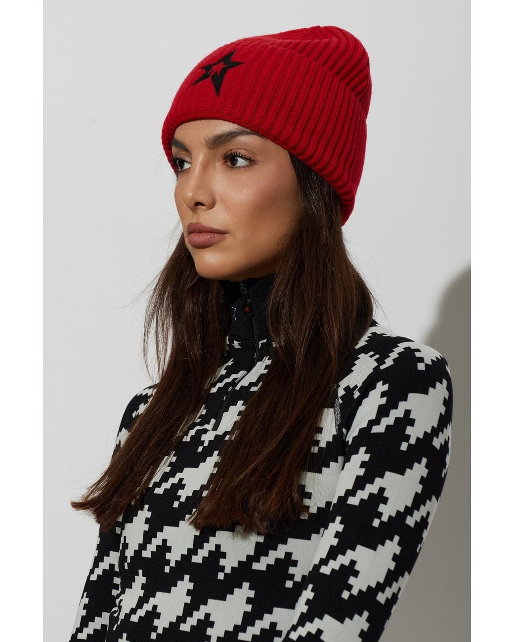 Perfect Moment Red Wool Beanie With Logo