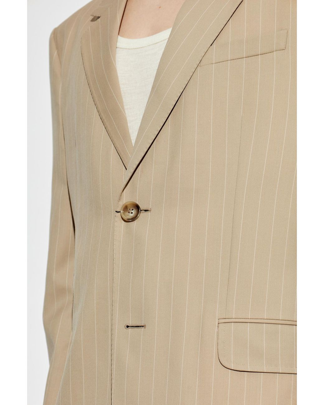 AMI Natural Wool Blazer With Single Vent for men