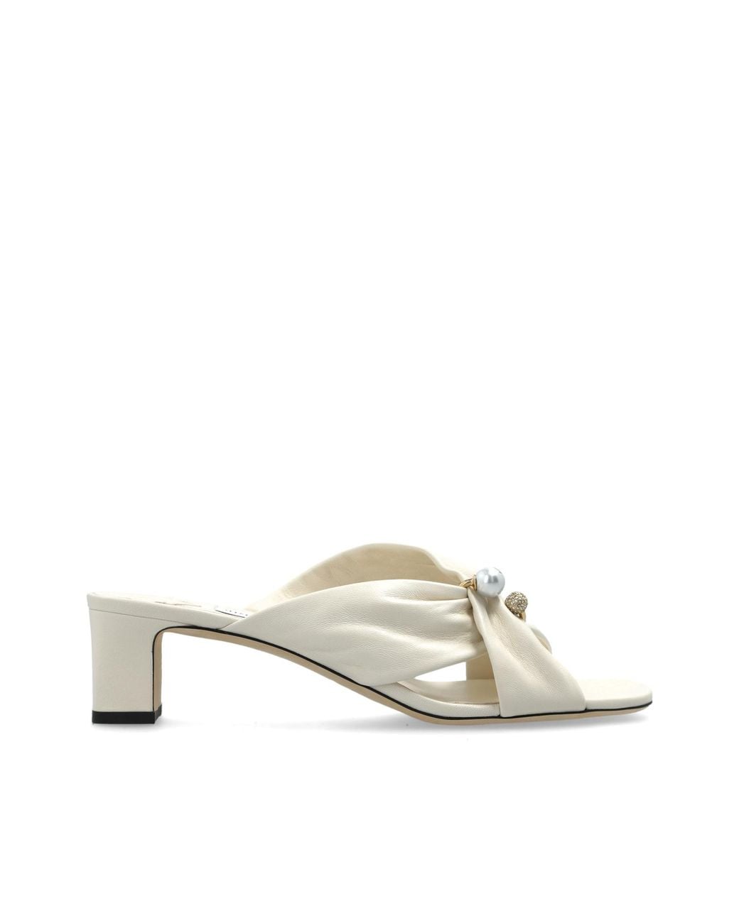Jimmy Choo White 'Rafi 45' Heeled Mules