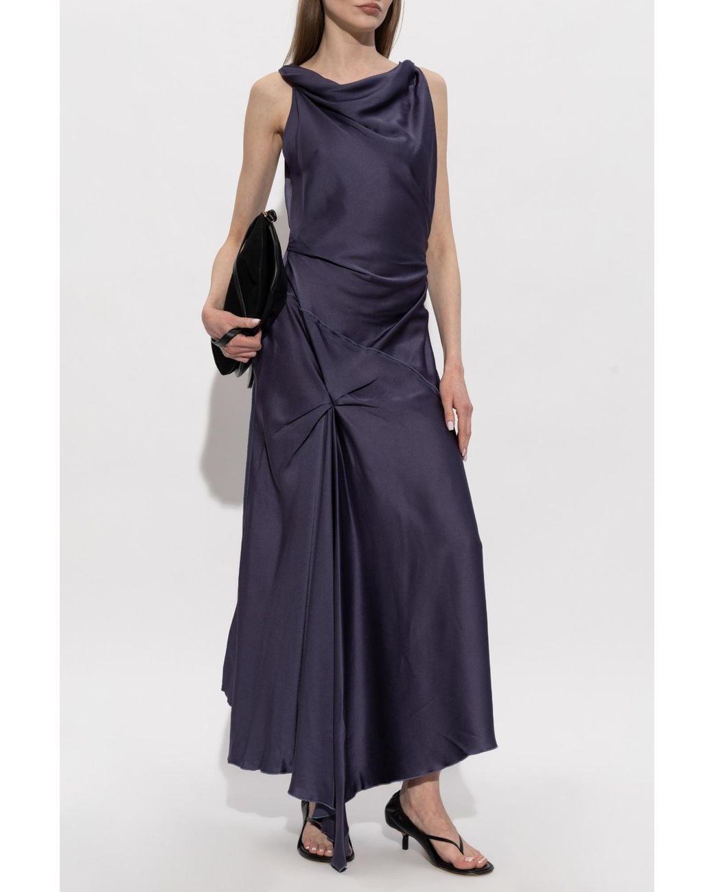 Victoria Beckham Blue Asymmetrical Cut Dress