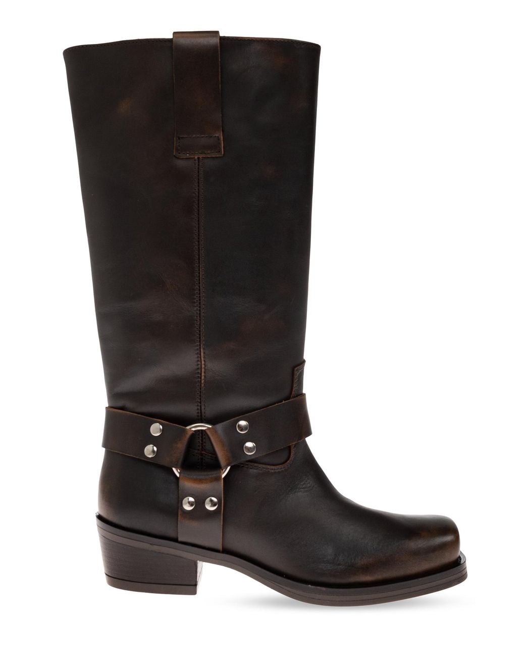POSA Black Leather Heeled Boots 'Texas'