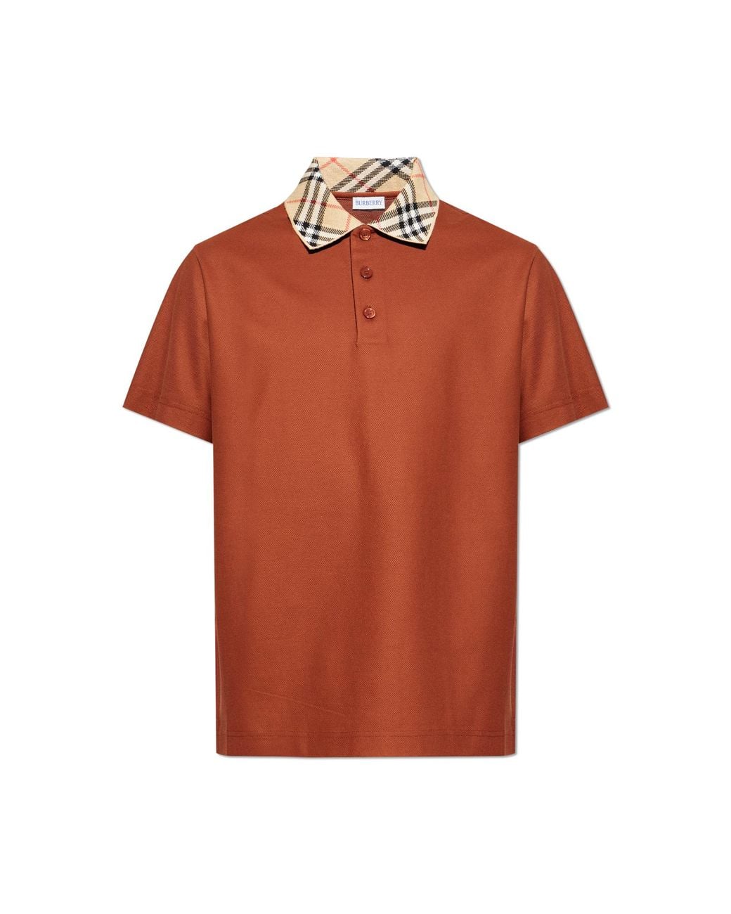 Burberry Orange Cotton Polo Shirt for men