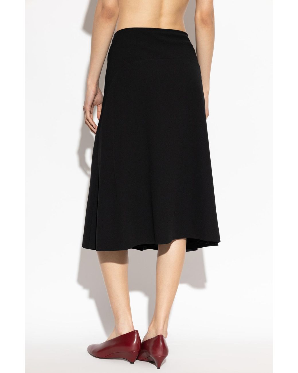 Jil Sander Black Wool Pleated Skirt